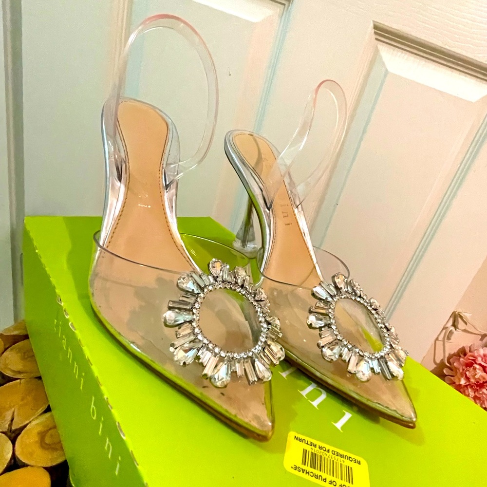 Gianni Bini Clear Studded Heels
